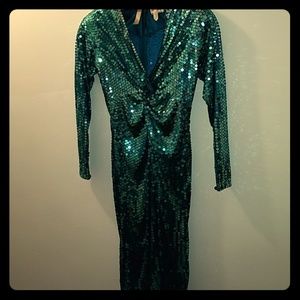 Slinky Sequin Vintage Evening Dress